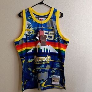 Mitchell & Ness Blue and Yellow Hardwood Classics NBA Swingman Jersey